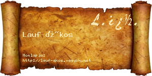 Lauf Ákos névjegykártya